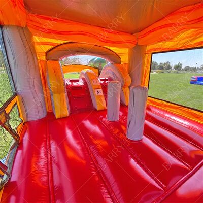 Castelo insuflável Dino Bouncer para festas, Castillos Hinchables, Castelo insuflável do Mundo Jurássico com escorrega e piscina, Casa de saltos de dinossauro