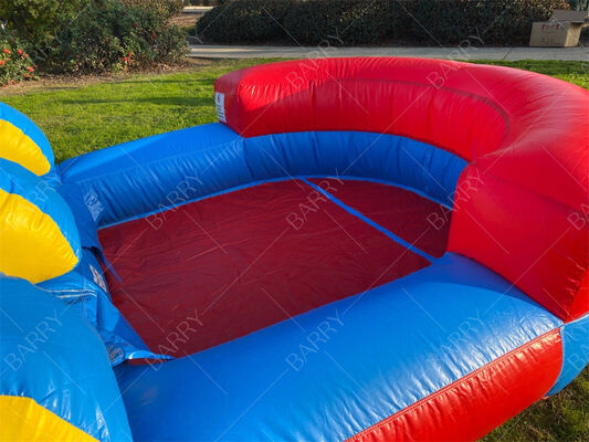 Rainbow Themed Inflatable Water Slide with Pool, Kids Outdoor Colorful Water Play Equipment with Ball Pit