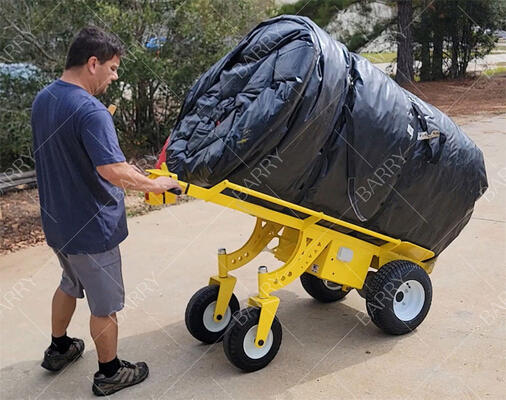 Carrinho de mão elétrico de 4 rodas para serviço pesado com guincho para levantar infláveis de pula-pula