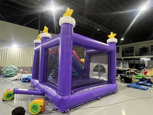 Casa de salto de unicórnio de qualidade comercial com slide com estrela do arco-íris com combo inflável para crianças festas e eventos