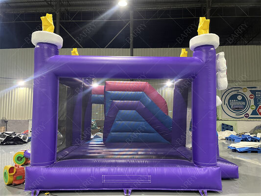 Casa de salto de unicórnio de qualidade comercial com slide com estrela do arco-íris com combo inflável para crianças festas e eventos