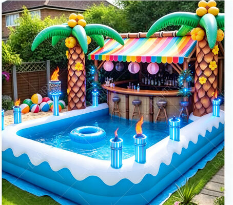 Bar de Piscina Flutuante Inflável de Tiki Tropical