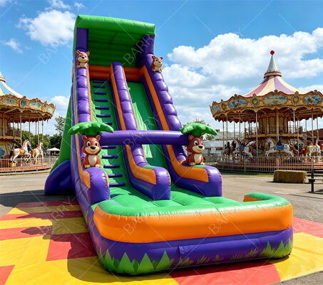 18ft Alto Safari Tiger Impressão Slide Inflável de Água