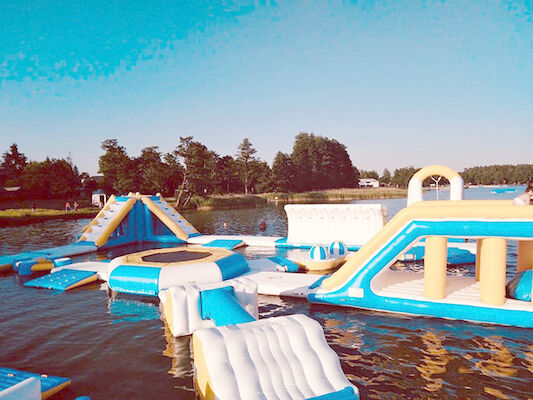 Jogos de flutuação personalizados livres da água, parque inflável gigante da água do mar para o verão