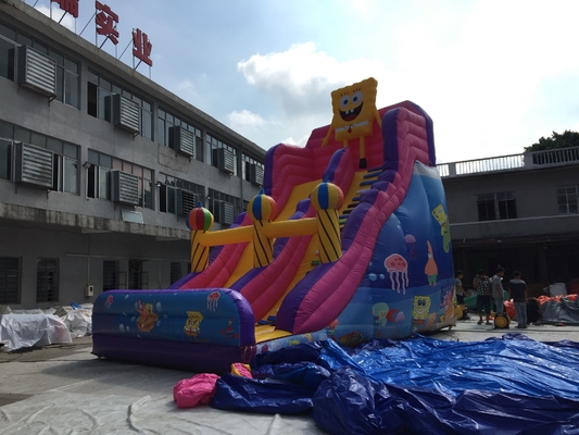 casa do salto do ar do castelo de 1000D Plato Commercial Inflatable Slide Jumping