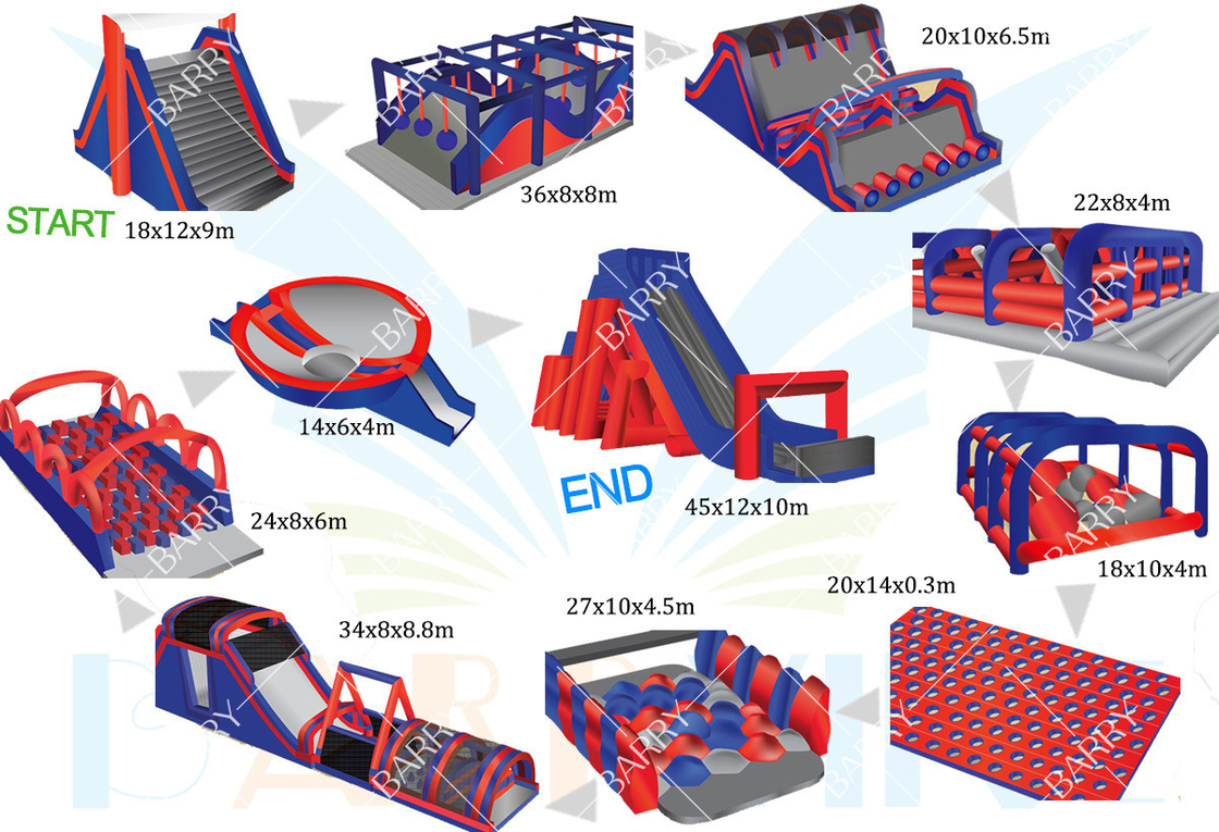Commercial Singapore Case Grande Evento Inflável 5km Gigante Inflável Curso de Obstáculos Bouncy Castle 5k Atividades