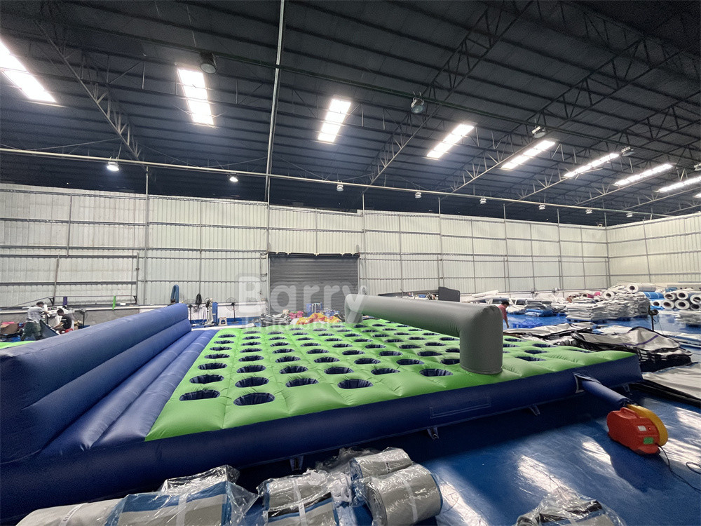 17.5m(L) X7.4m(W) X1.2m(H) Pvc Tarpaulin colchão inflável Corrida para Insane Inflável 5k Curso de obstáculos Corrida