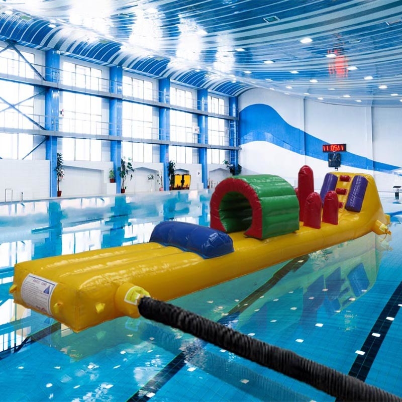 Single Lane 8m Junior Challenge Pool Float Inflatable Aqua Run Para piscina Correndo