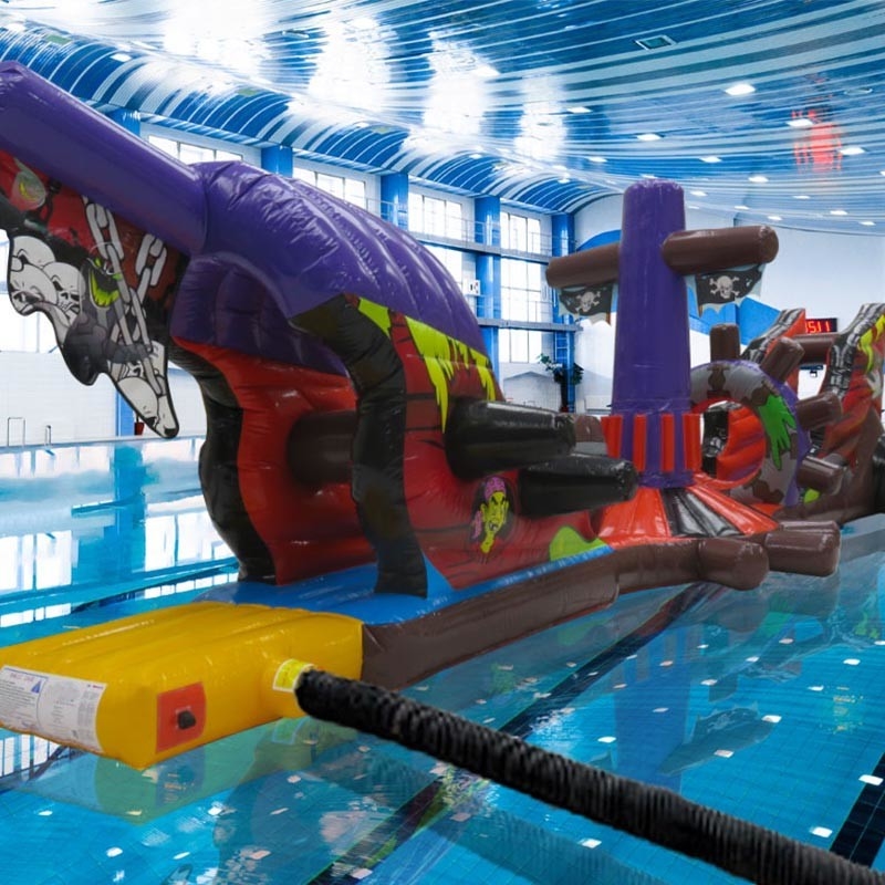 Personalizado 12.5M Nave Fantasma Piscina Inflavel Explodir Curso de Obstáculos de Água Para Piscina Jogo