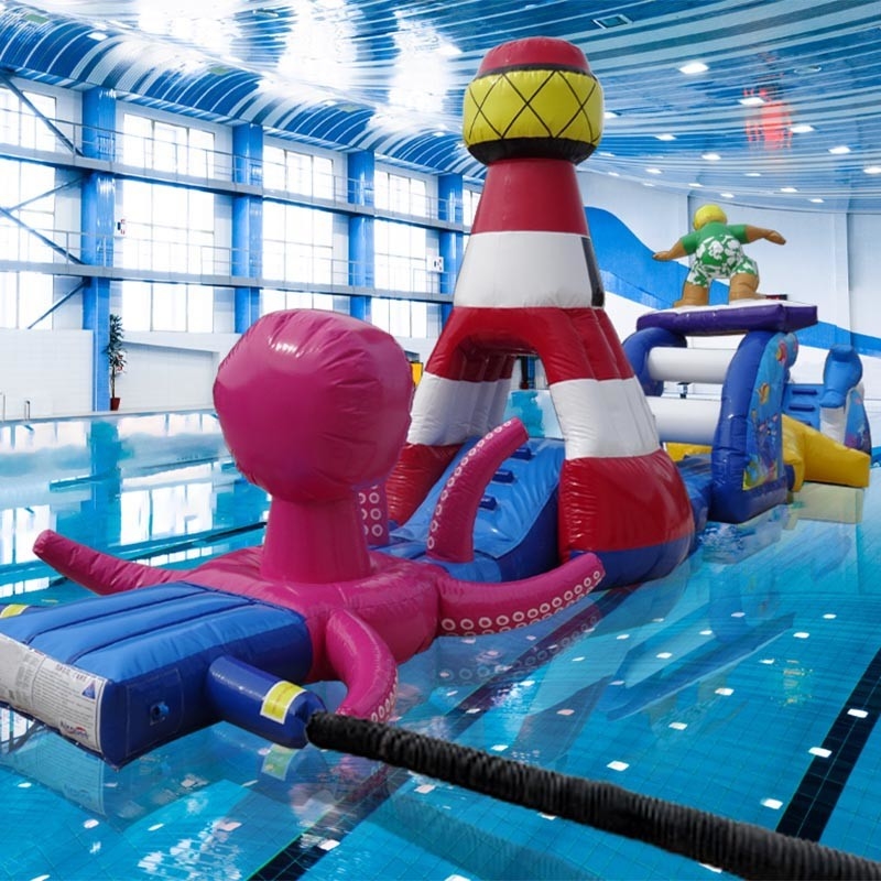 17M Piscina de chuveiro de mar Cursos de obstáculos infláveis em água para crianças e adultos