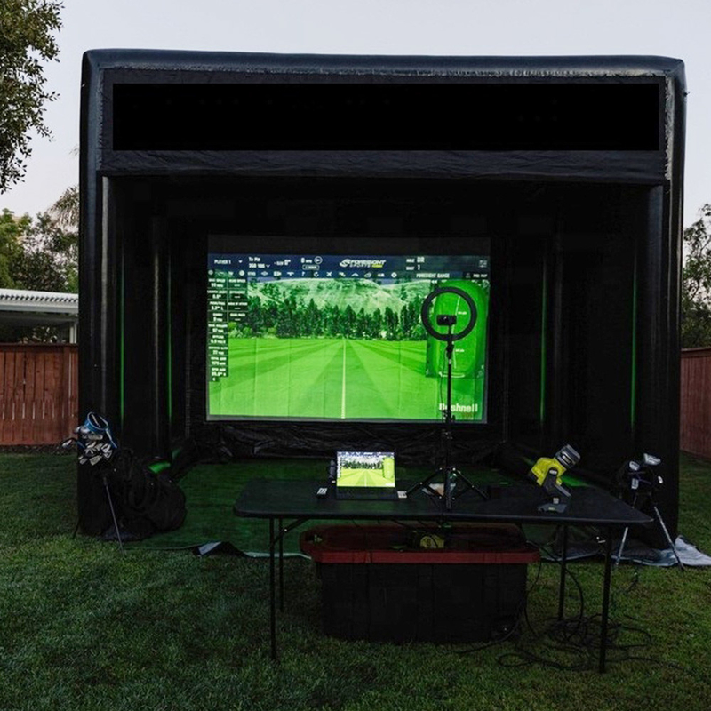 Tenda de treino de golfe ao ar livre selada, com tela inflável, para esportes