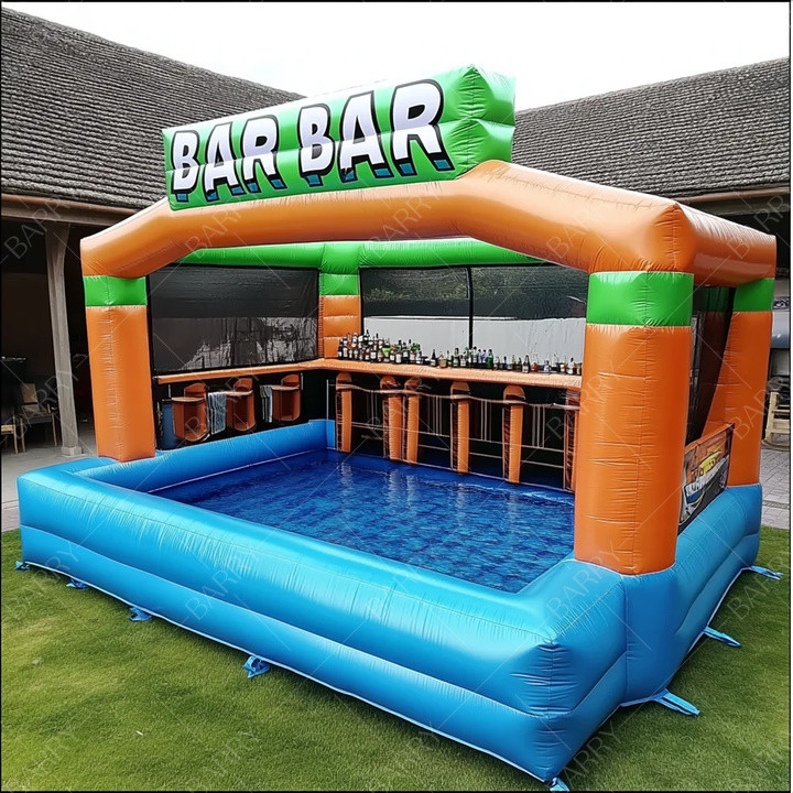 Grande design superior inflável piscina bar piscina flutuante inflável piscina bar