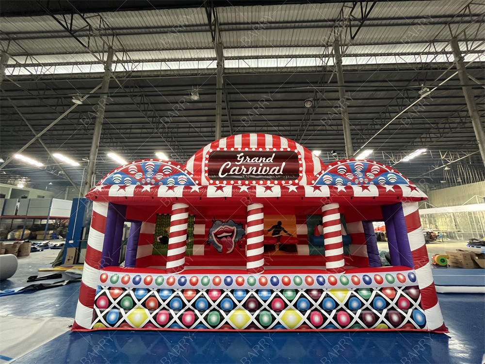 Esportes 3 jogos Carnaval Game Booth 4 em 1 Combos inflável Grande Carnaval Game Tent
