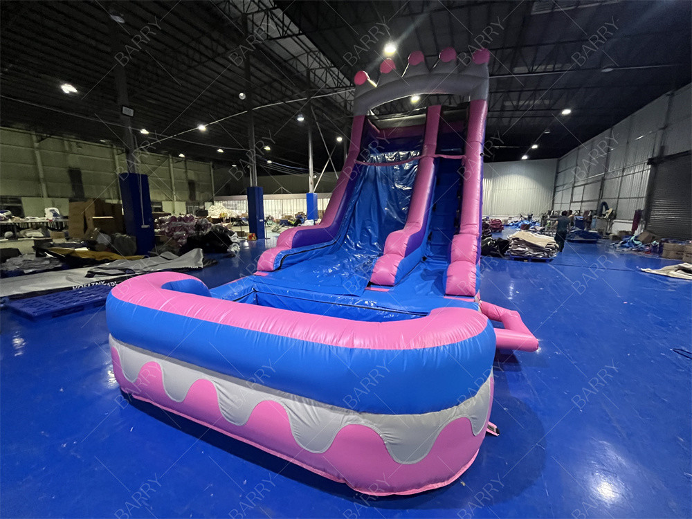 8.4x3.6x6m Jumper personalizado Bouncy Kids Pink Princess Slides de água infláveis para festa
