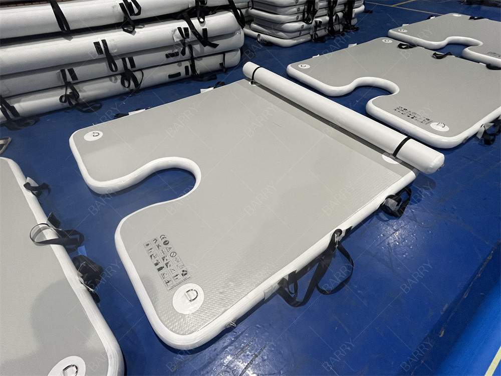 Jogo de desporto aquático de luxo 2x2x0.1m Grey plataforma de doca inflável tapetes de aterragem para parada de barco