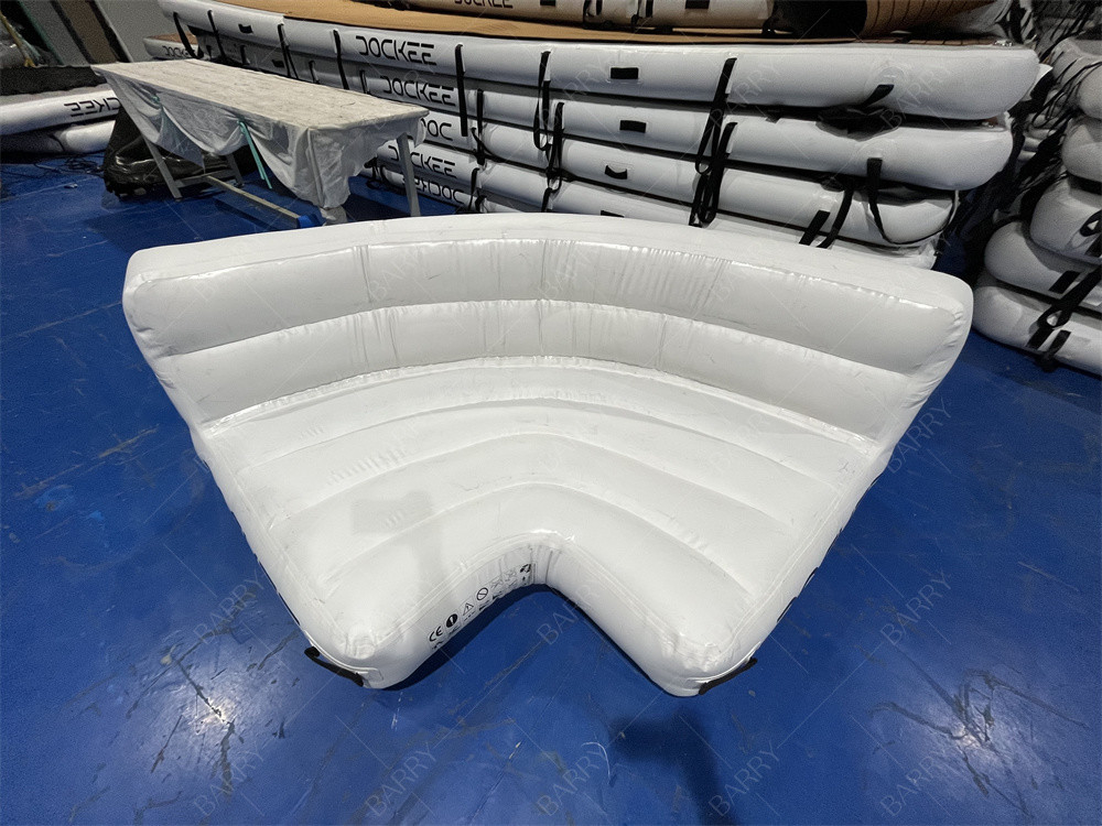 Esportes aquáticos de qualidade comercial de PVC Inflável Natação Flutuante Ilha Branca Inflável Natação Float Sofa para Iate