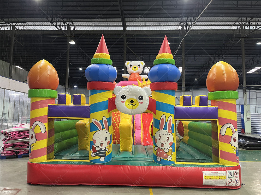 Zoo Animal Urso Sério Coelho Pequenos Crianças Bouncy Castle Parque Temático Cidade Divertida Para Crianças