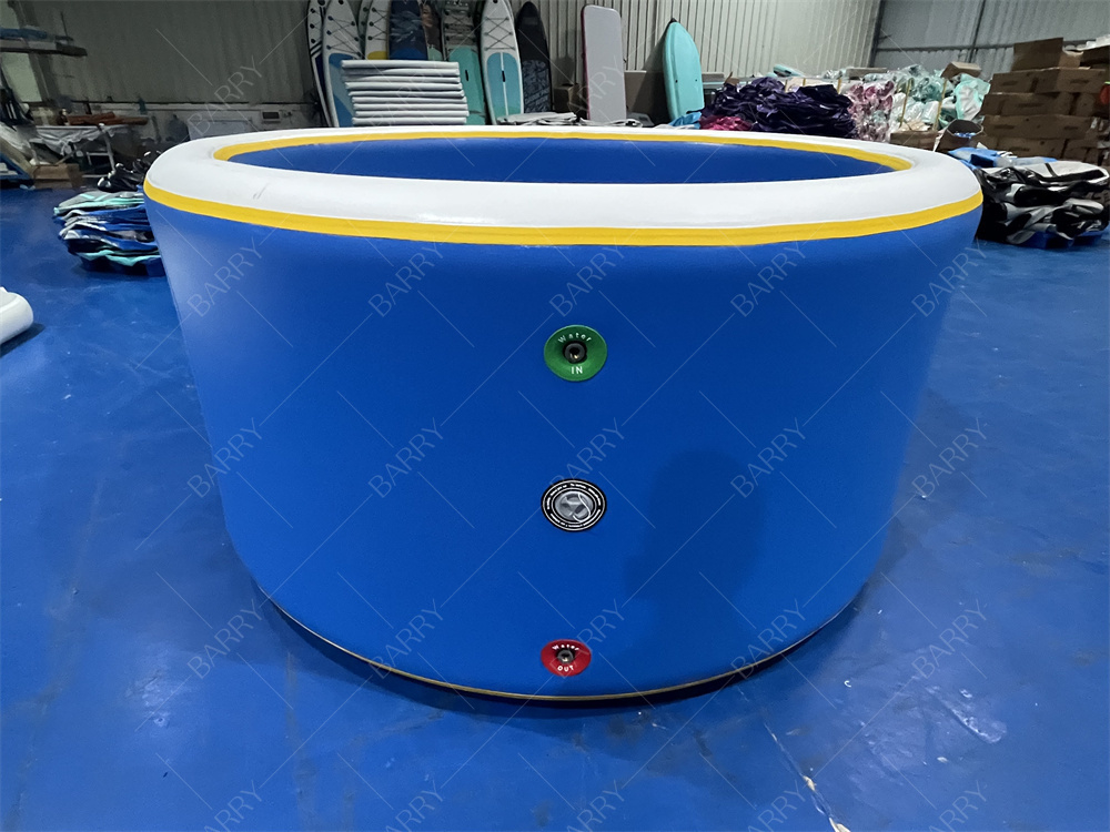 Piscadeira rodada familiar de uso pesado e personalizado Dwf Outdoor Drop Stitch Piscina inflável de gelo de banho de verão piscina no quintal