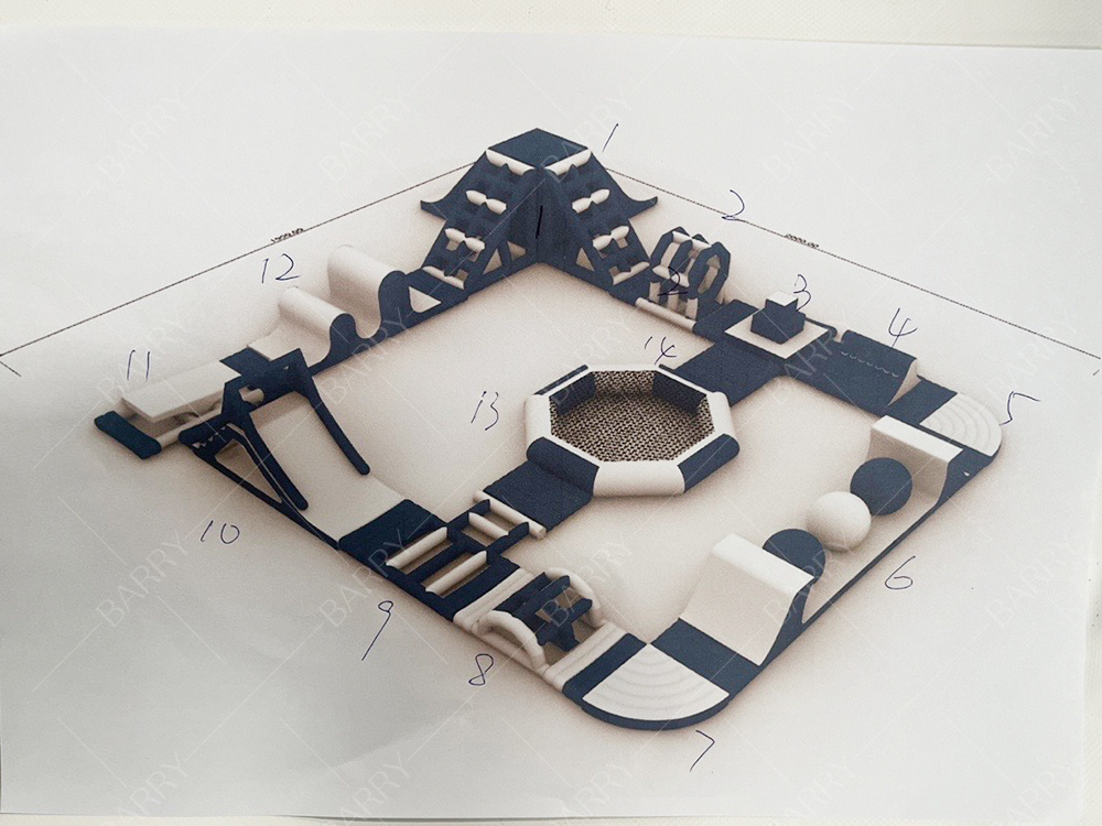 Parque Aquático Inflável de Design de Moda Parque Aquático Flutuante Inflável Negócios Verão Aqua Park