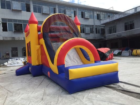 Leão-de-chácara inflável combinado do castelo Bouncy da explosão com o ponto dobro do Tripple da corrediça