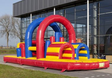 curso de obstáculo inflável de encerado do PVC de 0.55mm com ventilador de ar