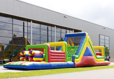 castelos Bouncy do curso de obstáculo da cor das crianças de 17.5m multi corridos para o divertimento