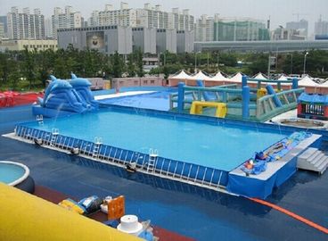 Encerado inflável azul do PVC da piscina 0,9 da associação à terra durável do quadro do metal do quintal