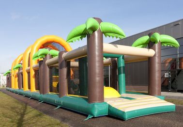 curso de obstáculo de flutuação inflável do tema do curso de obstáculo da selva de 35m com chama - retardador