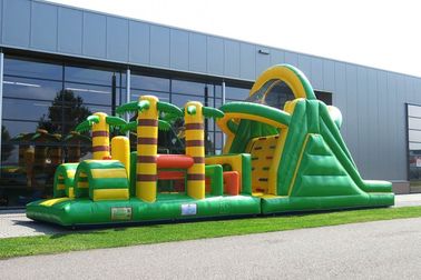 Do quintal inflável do curso de obstáculo do aluguel do verde do PVC de Plato equipamento exterior inflável do jogo