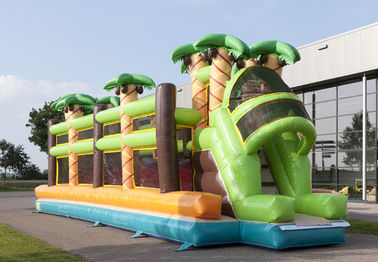 Bolas Bouncy mega do vermelho do curso de obstáculo da explosão do tema da selva de Comercial