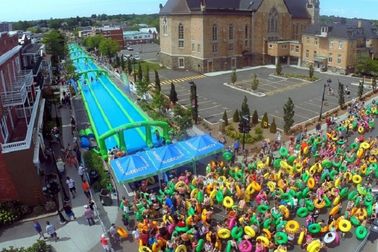 300 ar longo medidores de corrediça de água inflável gigante selada por um dia do divertimento da família
