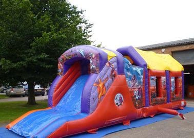 verão Bouncy inflável dos jogos do curso de obstáculo do herói de 2 partes do curso do assalto