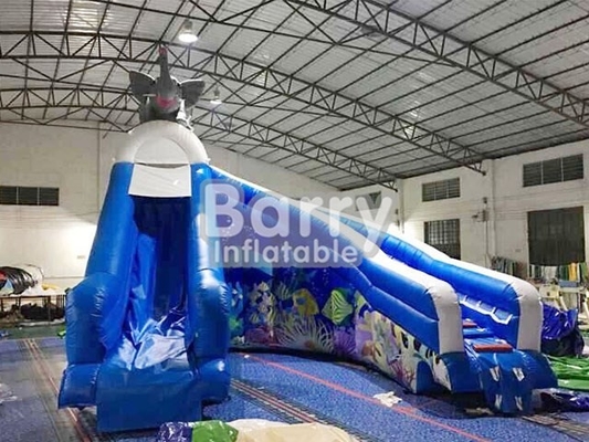 As corrediças de água infláveis do elefante para a piscina personalizam o logotipo