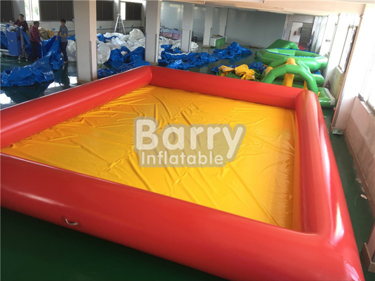 Piscina inflável amarela e alaranjada do quadrado para o campo de jogos das crianças