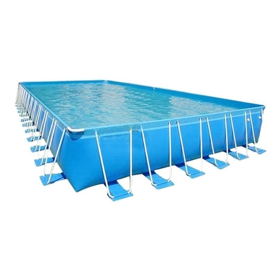 Piscina retangular inflável portátil do quadro do metal do PVC da associação de água EN71 0.9mm
