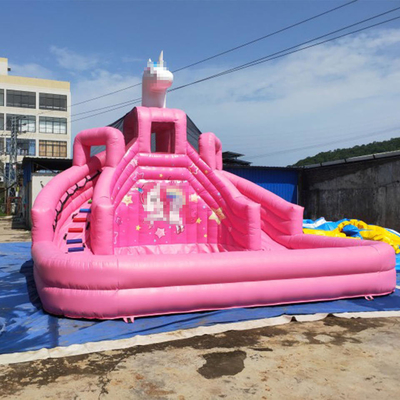 Do parque inflável das águas subterrâneas de Commerical corrediça cor-de-rosa móvel da princesa Bouncer With Pool