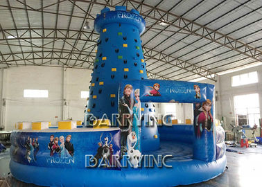 Crianças azuis tipo de escalada inflável congelado arena esportiva inflável material da parede do PVC