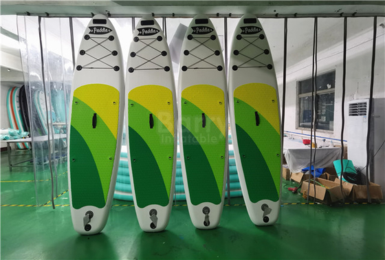 A placa inflável verde e amarela personalizada do SUP levanta-se Paddleboard