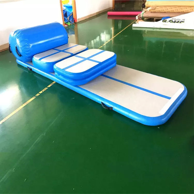 Tapetes infláveis ​​de exercício de 30 cm selados a ar com pista de ar para ginástica verde menta