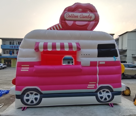 Carro inflável infantil de PVC 0,55 mm pequeno ventilador de castelo inflável