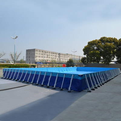 Lona de 0,9 mm armação de metal piscina móvel acima do solo inflável piscinas ao ar livre
