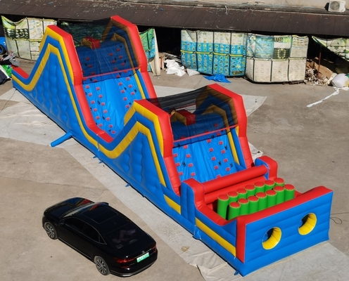 Casa inflável colorida do salto do curso de obstáculo 5k do PVC para crianças e adultos
