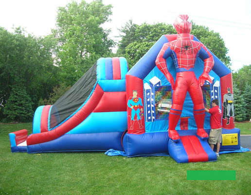Casa combinado inflável do salto do super-herói da aventura exterior do homem-aranha com corrediça