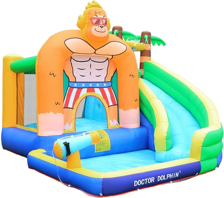 Corrediça do doutor Dolphin Inflatable Water para a casa do salto da água da criança com associação do respingo