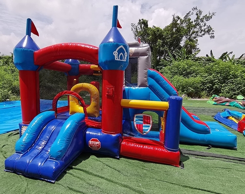 Do salto Bouncy exterior do obstáculo do castelo das crianças casa inflável do salto com corrediça