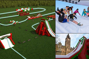 Grandes 5k infláveis personalizados correm/cursos de obstáculo Bouncy infláveis para a aprovação do CE do evento do verão