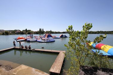 Salto de água inflável de Waterpark Tremplins da aventura do recurso - laca - Arroques
