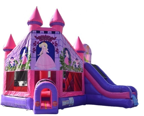 leão-de-chácara inflável da criança do PVC de 0.55mm com princesa Theme da corrediça