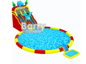 O parque de diversões personalizado brinca o parque inflável jurássico da água do mar com impressão completa