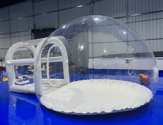 Barraca de acampamento bolha inflável transparente de PVC de 1 mm impressão digital